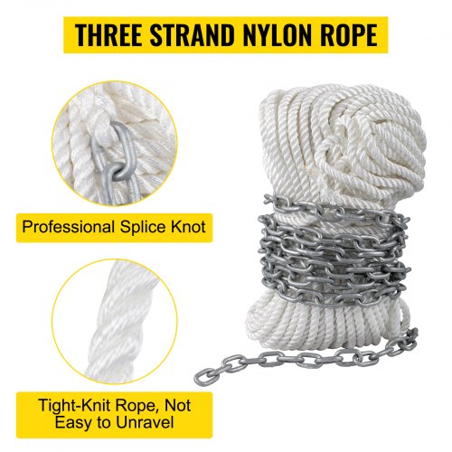 6' ft Boat ANCHOR CHAIN Heavy-Duty 5/16" inch Boat Anchor Rope Lead Line Splice 
