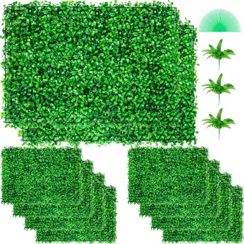 Artificial Boxwood Panel Hedge Decor 10 Pcs 24x16 Inch Privacy Fence Panel Grass