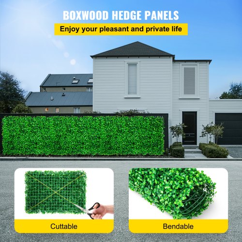 Artificial Boxwood Panel Boxwood Hedge Wall Panels UV 12pcs 24" X 16" for Fence 