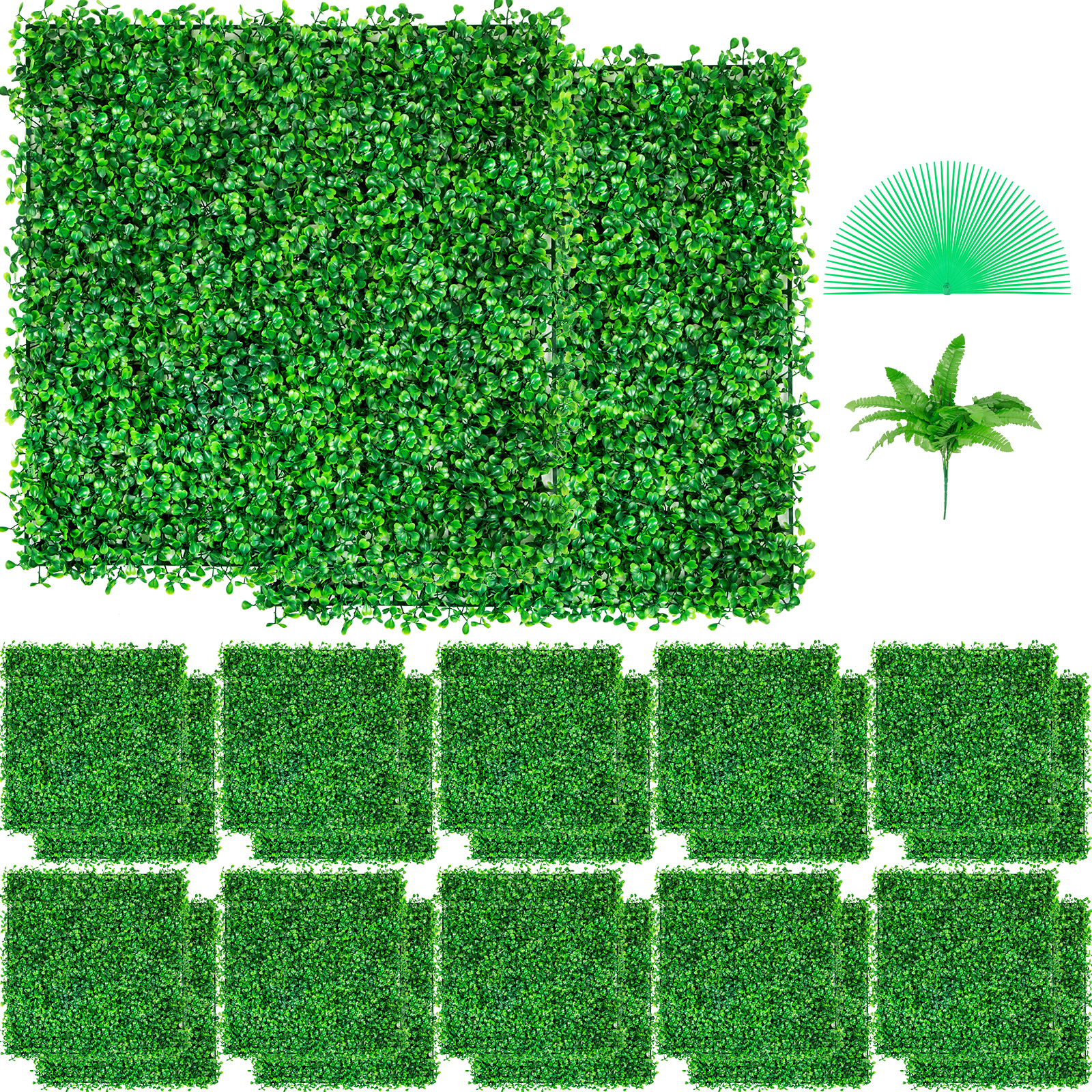 Vevor Grass Wall Artificial Boxwood Panels 24pcs 10 X 10 Topiary Hedge Plant W Uv 4944