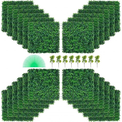 Artificial Boxwood Panel Hedge Decor 24 Pcs 20x20 Inch Privacy Fence Panel Grass