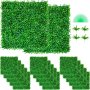 Artificial Boxwood Panel Hedge Decor 48 Pcs 10x10 Inch Privacy Fence Panel Grass