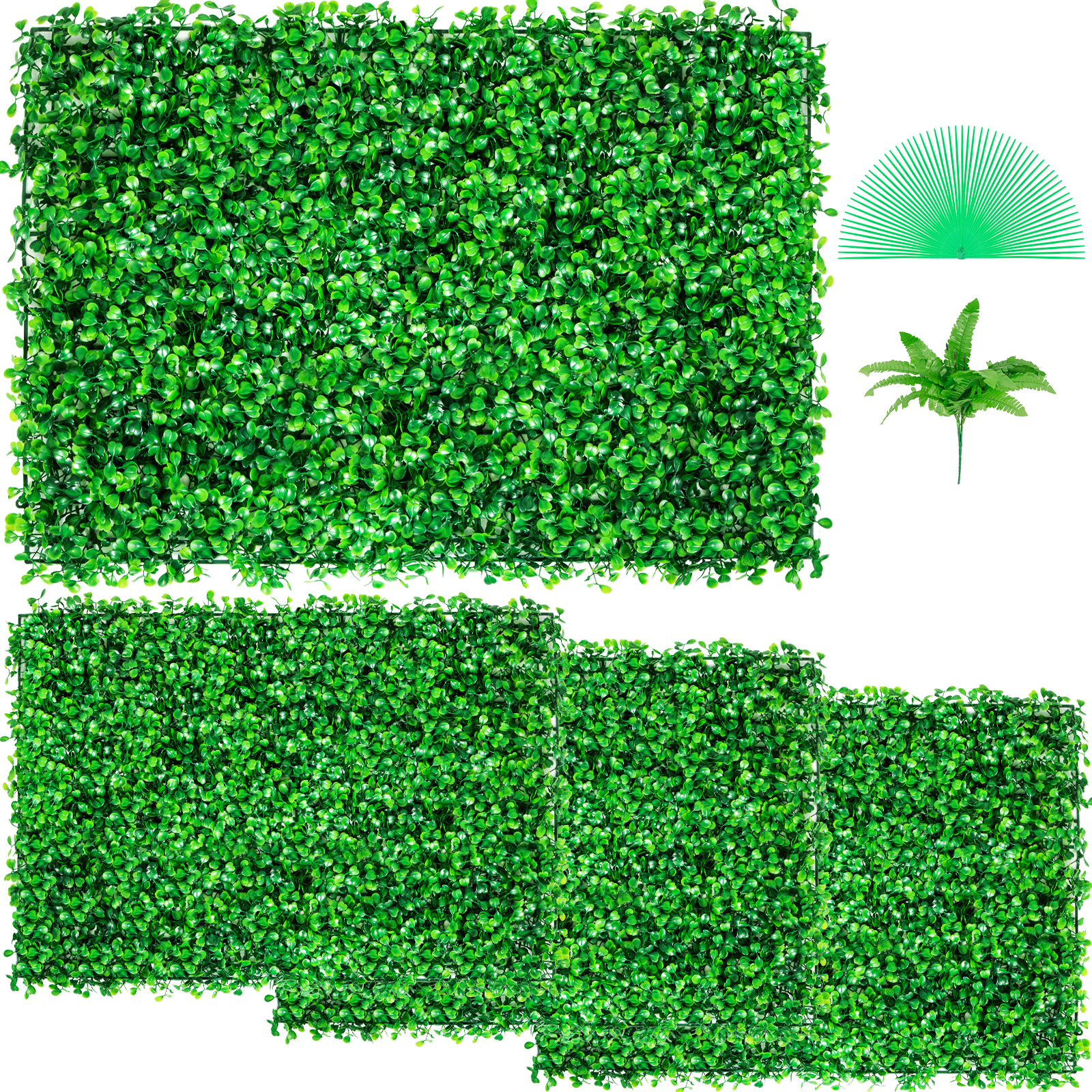 Artificial Boxwood Panel Hedge Decor 4pcs 24x16 Inches Privacy Fence Panel Grass от Vevor Many GEOs