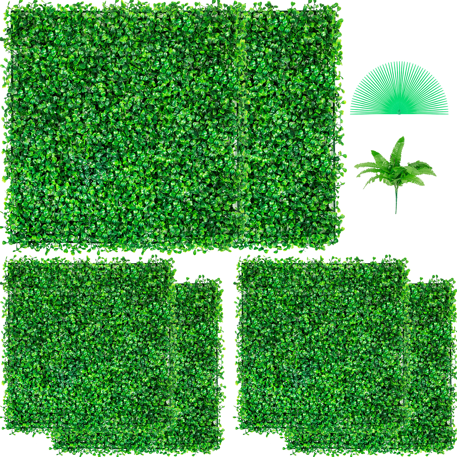 Artificial Boxwood Panel Hedge Decor 6pcs 20x20 Inches Privacy Fence Panel Grass от Vevor Many GEOs