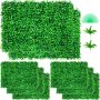 VEVOR Artificial Boxwood Panel 8pcs Boxwood Hedge Wall Panels Artificial Grass Backdrop Wall 24X16 4cm Green Grass Wall, Fake Hedge for Decor Privacy Fence Indoor Outdoor Garden Backyard