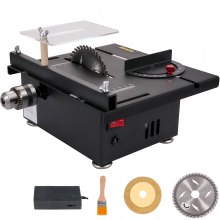 VEVOR Mini Table Saw, 96W Hobby Table Saw for Woodworking, 0-90 Angle Cutting Portable DIY Saw, 7-Level Speed Adjustable Multifunctional Table Saws, 1.3in Cutting Depth Mini Precision Table Saw Item