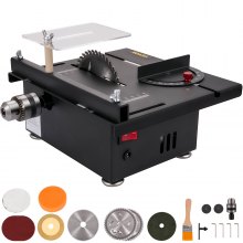 VEVOR Mini Table Saw, 96W Hobby Table Saw for Woodworking, 0-90 Angle Cutting Portable DIY Saw, 7-Level Speed Adjustable Multifunctional Table Saws, 1.3in Cutting Depth Mini Precision Table Saw