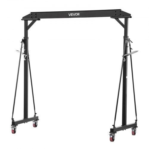 

VEVOR Adjustable Gantry Crane, 2200 lbs Capacity, Portable Shop Lift Hoist with 95.7" to 142.9" Height Adjustable, Locking Wheels, Steel Construction, for Factory, Warehouse, Auto Repair, Frame Only