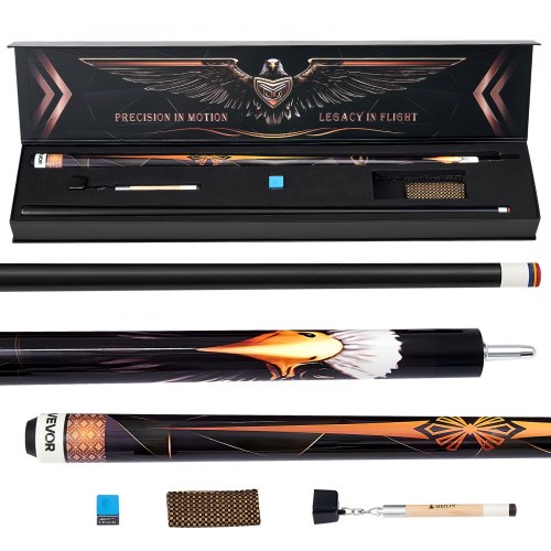 

VEVOR Pool Cue, 1 Piece Pool Stick, 58 inch & 19 oz Canadian Maple Wood Billiard Pools Cue Stick with Multi-Layer Tip & ABS Connection Ring, Cues Sticks for Professional Pool Table, Bar, Home, Office