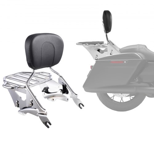 

Motorcycle Backrest Sissy Bar with Luggage Rack for Harley Touring 2009-2024
