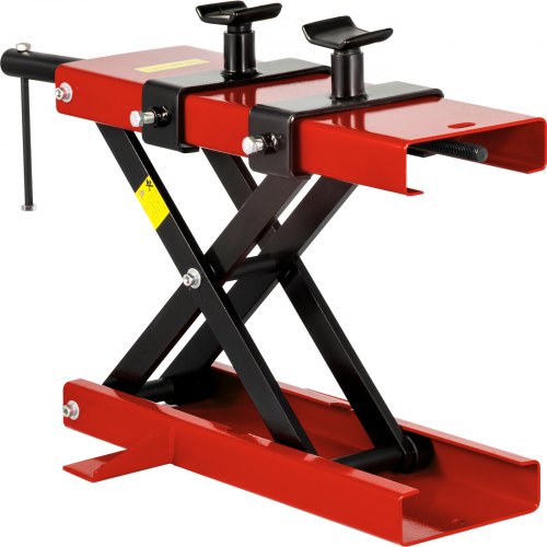 

VEVOR Motorcycle Jack 1100 lb (498.95 kg), Motorcycle Scissor Lift Jack with Wide Deck, Motorcycle Lift Table with Non-Skid Rubber Pad, Compact Crank Hoist Stand,Scissor Stand for Motorcycles