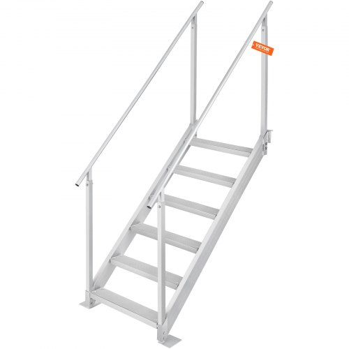 

VEVOR Dock Ladder, 43''-51'' Adjustable Height, 500 lbs Load Capacity, Aluminum Alloy 6 Steps Pontoon Boat Ladder with Dual Handrails & Nonslip Mat, Ideal for Ship/Lake/Pool/Marine Boarding