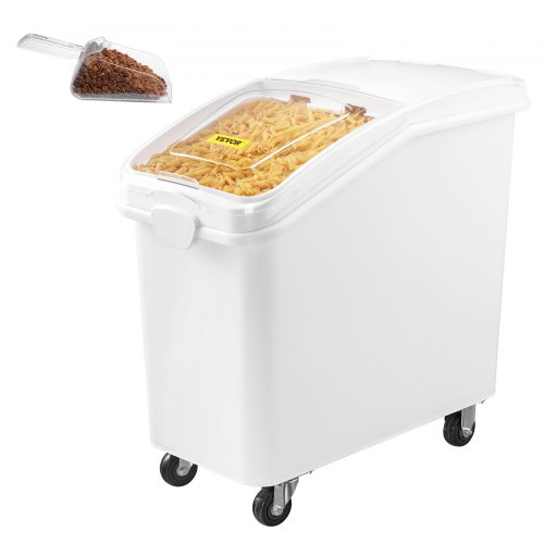 VEVOR Rice Storage Container, 27Gallon/100L Capacity Large Dog Food Dispenser Bin, Kitchen Ingredient Grain Cereal Flour Bin, Pet food Containers with