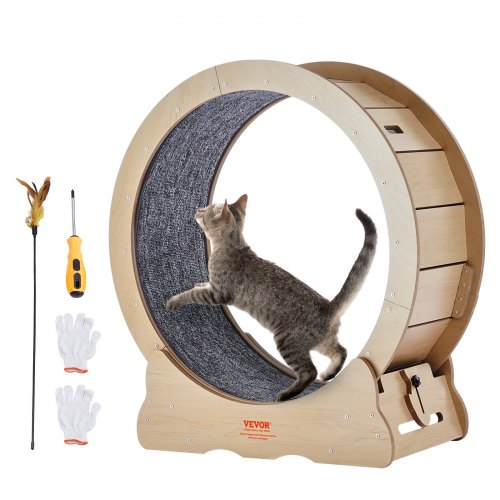 VEVOR Cat Exercise Wheel, Large Cat Treadmill Wheel for Indoor Cats, 29.5 inch Cat Running Wheel wit
