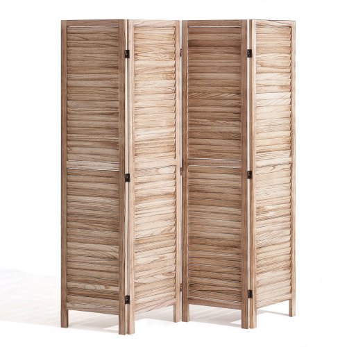 

VEVOR Wood Room Divider, 4 Panel Wood Folding Privacy Screen, 66.9 Inches Tall Indoor Louvered Wooden Partition, Portable Decoration Screen, for Room Separation, Home, Office, Restaurant & Bedroom