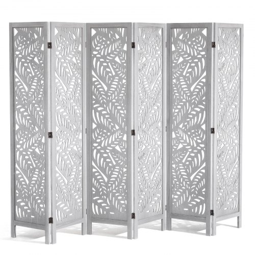 

VEVOR Wood Room Divider, 6 Panel Wood Folding Privacy Screen, 66.9 Inches Tall Indoor Carved Partition Divider, Portable Decoration Screen, for Room Separation, Home, Office, Restaurant & Bedroom