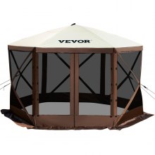 VEVOR Pop-up Camping Gazebo Camping Canopy Shelter 6 Sided 12' x 12' Sun Shade