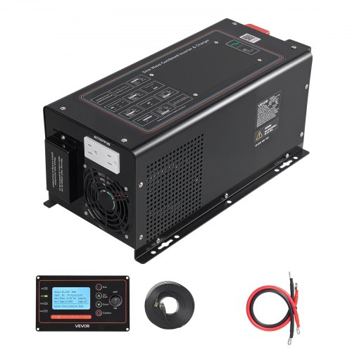 

VEVOR Pure Sine Wave Inverter Charger, 1200W, DC 12V to AC 120V Power Inverter with LCD Display, Remote Control, Low Frequency, for RV Camper Home, Compatible with 12V LiFePO4 Lithium Batteries