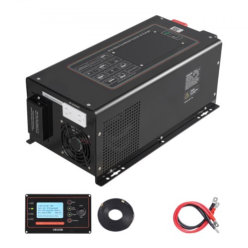 

VEVOR Pure Sine Wave Inverter Charger, 3000W, DC 12V to AC 120V Power Inverter with LCD Display, Remote Control, Low Frequency, for RV Camper Home, Compatible with 12V LiFePO4 and Lithium Batteries
