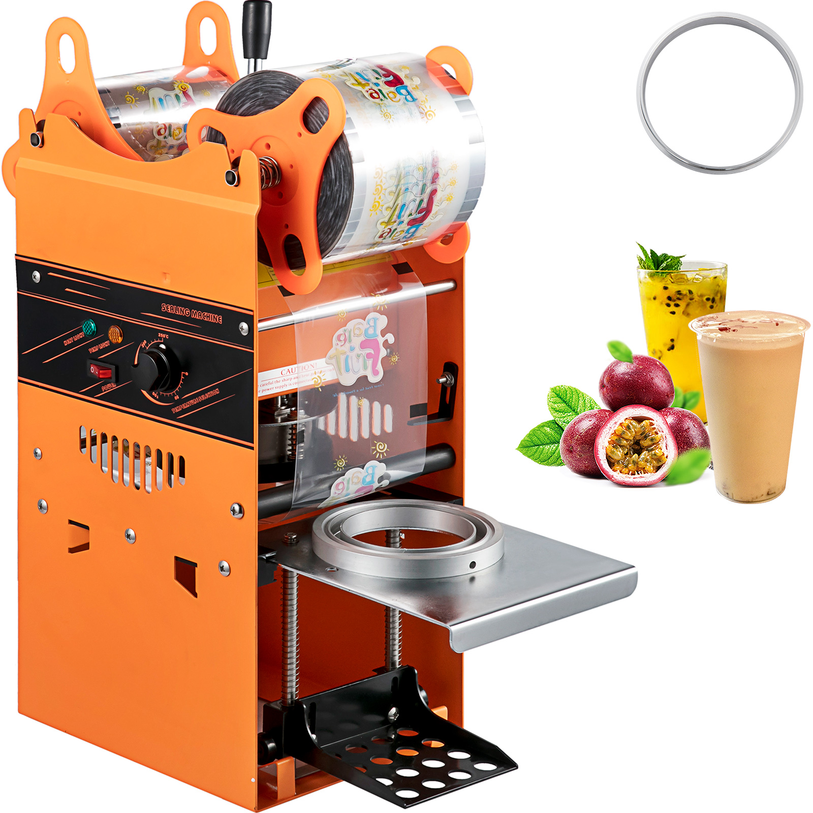 Vevor Manual Tea Cup Sealer Machine Manual Cup Sealer Orange 300-500 Cups/hour от Vevor Many GEOs