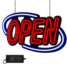 60w 31.5x15.7 Inch Neon Open Sign Led Bright Light Led Horizontal Hanging Chain