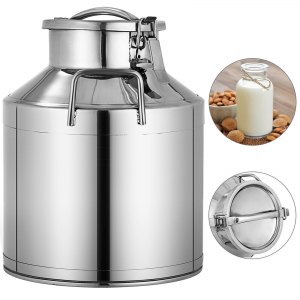 30 L Stainless Steel Milk Can Wine Pail Bucket Jug Oil Barrel Canister with Lid 