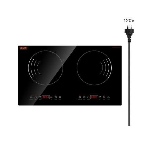 

VEVOR Induction Cooktop, 1800W Electric Countertop Burner, 2 Burner Touch Control Stove, Built-in Induction Cooktop with 9 Power Settings, Child Safety Lock, Timer, Glass Surface
