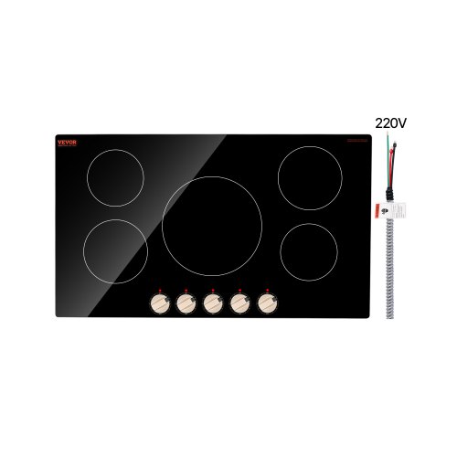 

VEVOR 9200W 5 Burner Induction Cooktop Electric Countertop Burner Knob Control