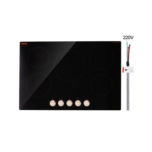 

9200W 5 Burner Induction Cooktop Electric Countertop Burner Knob Control