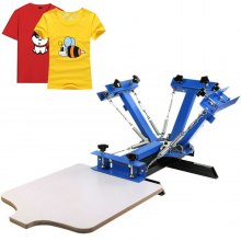 4 Color 1 Station Silk Screen Printing Machine T-Shirt Printer Wood Glass Press