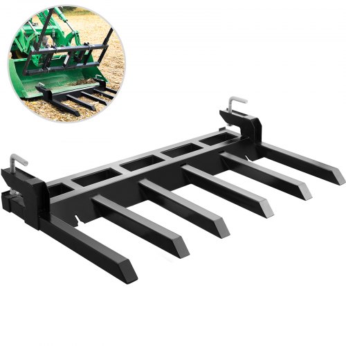 60" Clamp On Debris Forks Tractor Skid Steer Loader Attachment Heavy Duty Steel