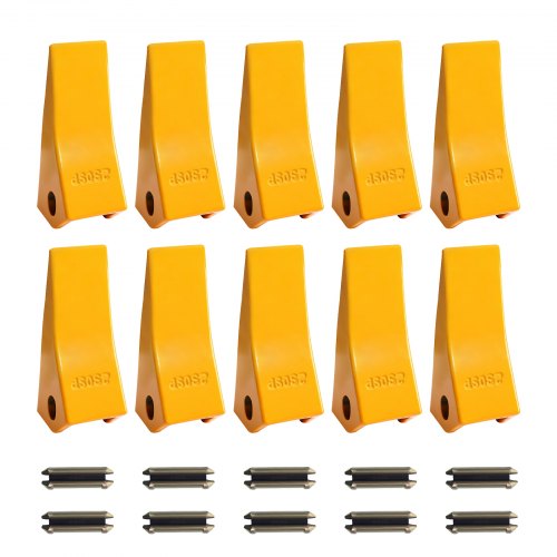 

VEVOR Excavator Bucket Teeth with Pins, 10 Pack 5.79 in Bucket Tooth Set Compatible with 23 & 230 Series Excavators, Heavy Duty Bolt on Digging Buckets Teeth for Skid Steer & Mini Excavators