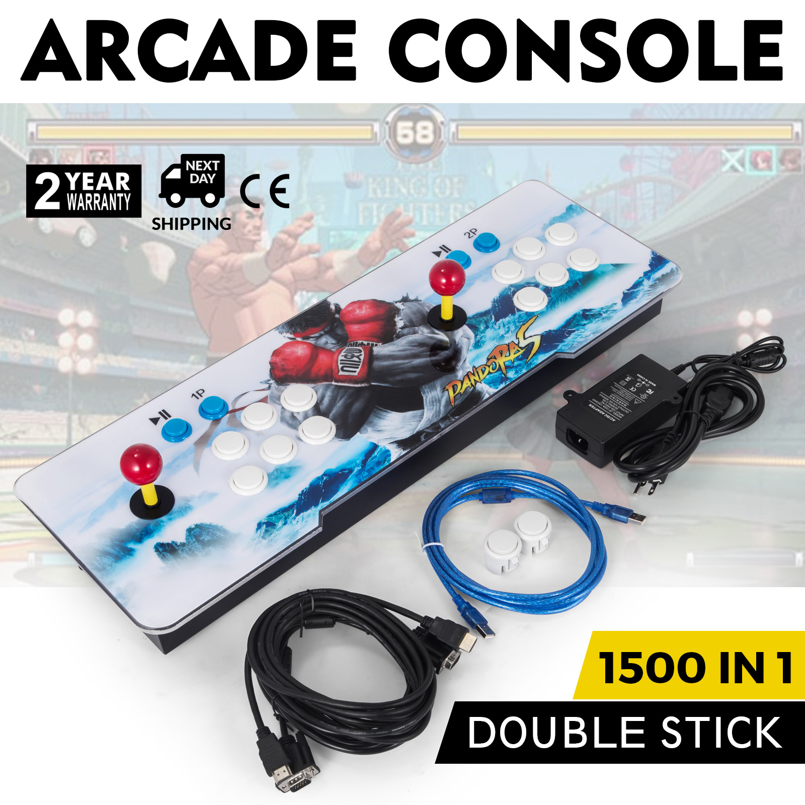 New 1500 Games HD Arcade Video Game Console Home Double Players 110V от Vevor Many GEOs