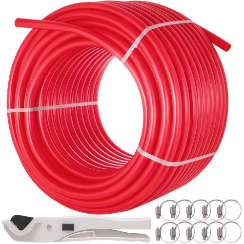 Vevor Pex Pipe Tubing 1 Inch 300Ft Pex Tubing Non-Barrier Radiant Water Plumbing Pipe Pex-B ?1" Non-Barrier/300Ft/Red?-image