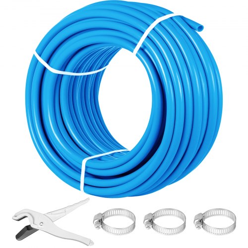

VEVOR Pex Tubing, 1\" Pex Pipe 300ft Flexible Pex Hose Non Oxygen Barrier Pex Tube Coil 80-160psi Pex Water Line Blue Pex Piping for Hot & Cold Water Plumbing Open Loop Radiant Floor Heating System