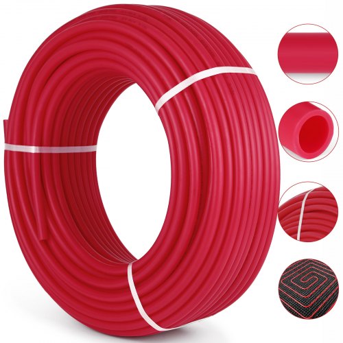 Vevor Oxygen Barrier Pex Tubing - 1/2 Inch X 500 Feet Tube Coil - Evoh PEX-B Pipe For Residential Commercial Radiant Floor Heating Pex Pipe (1/2" O2-B-image