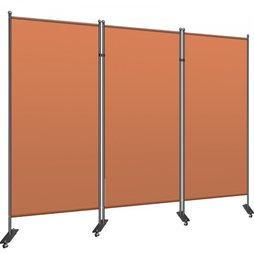 VEVOR Office Partition 89 W X 14 D X 73 H Room Divider 3-Panel Office Divider Folding Portable Office Walls W/ Non-See-Through Fabric Room Partitio