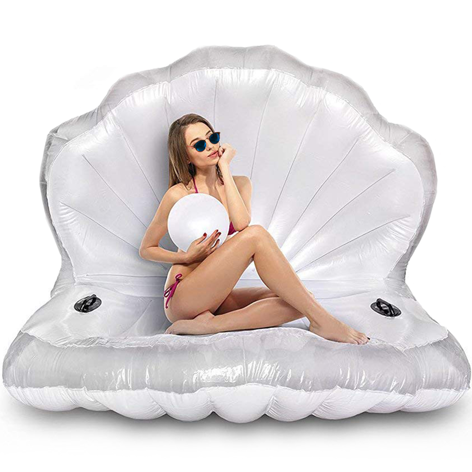 Inflatable Seashell 550LB Giant Swimming Pool Float W/Pump Lounger Pool Lake от Vevor Many GEOs