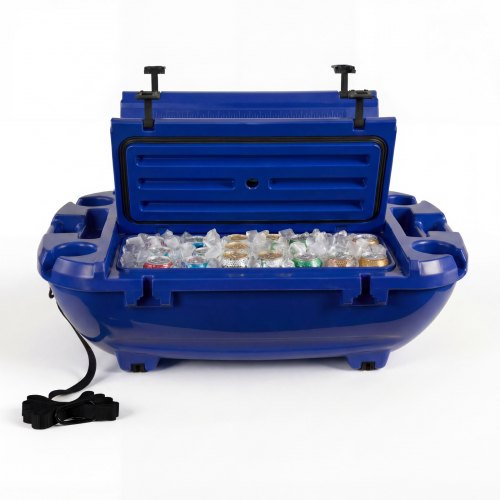

VEVOR Floating Cooler, 40 QT Floating Ice Chest with Dry Storage & Tow Rope, Premium LLDPE Amphibious Drink Cooler for Water & Land, Smooth Stable Cruiser on Lake, River, Pool, Beach, Kayak, Deep Blue
