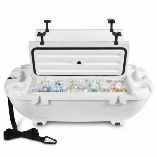 

VEVOR Floating Cooler, 40 QT Floating Ice Chest with Dry Storage & Tow Rope, Premium LLDPE Amphibious Drink Cooler for Water & Land, Cruise Smoothly Stable on Lake, River, Pool, Beach, Kayak, White