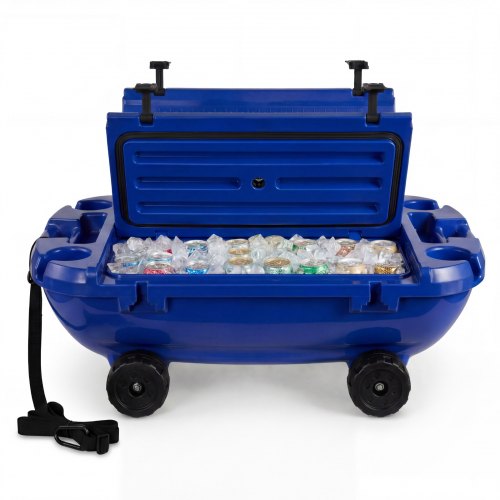 

VEVOR Floating Cooler, 40 QT Floating Ice Chest with Dry Storage, Wheels & Tow Rope, Premium LLDPE Amphibious Drink Cooler for Water & Land, Cruise Stable on Lake, River, Pool, Beach, Kayak, Deep Blue