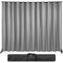 VEVOR Curtain Divider Stand, 8 x 10 ft, 4 Rolling Wheels Room Divider Kit, Aluminum Alloy Frame, Blackout Curtain & Portable Oxford Bag Included, Expandable Room Divider for Office, Conference Silver