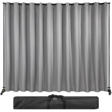 VEVOR Curtain Divider Stand, 10 x 8 ft, 4 Rolling Wheels Room Divider Kit, Aluminum Alloy Frame, Blackout Curtain & Portable Oxford Bag Included, Expandable Room Divider for Office, Conference Silver