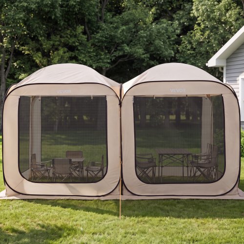 VEVOR Screen House Tent, 12 x 6 ft, 2 in 1 Pop Up Screen Tent, Portable Screened in Canopy with Carry Bag, Netting Sides, Ground Stakes, for Garden, P