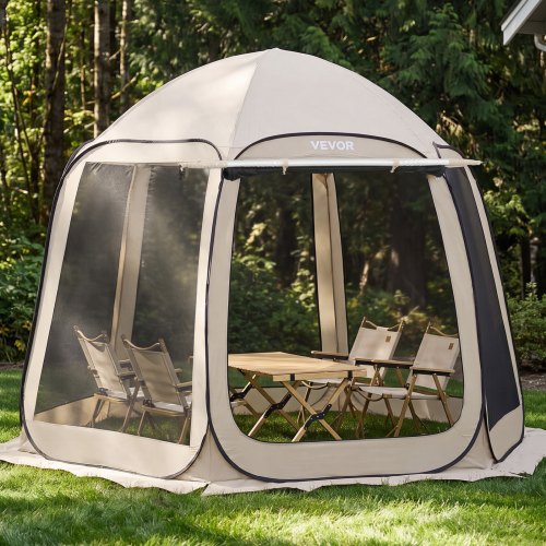 VEVOR Screen House Tent, 10 x 9.2 ft, 4-8 Person Pop Up Screen Tent with Extended Awning, Portable Screened in Canopy with Carry Bag, Netting Sides, f
