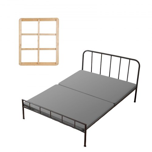 

VEVOR Full Size Bunkie Board, 1.5 in Bed Board Slats with 200D Oxford Cloth, Wooden Mattress Support for Full Size Bed, Easy Assembly Support under Mattress, 2 Piece, Gray