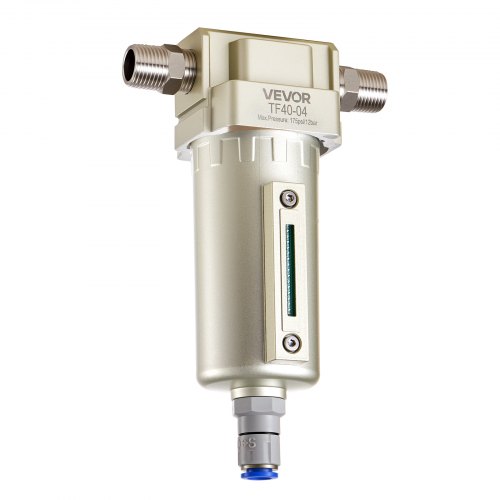 

VEVOR Air Compressor Filter, 1/2" NPT Air-Dryer for Compressor with 5μm Brass Filter Element, Auto-Drain Air Compressor Water Separator 175 PSI Max Working Pressure, Aluminum Alloy Bowl