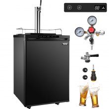 VEVOR Kegerators Beer Dispenser, Full Size Beer Kegerator Refrigerator, Single Tap Direct Draw Beer Dispenser w/LED Display, 23-83℉ Adjustable Dual Kegerator w/Complete Accessories, Black