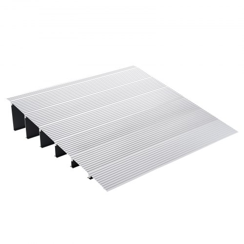 VEVOR Door Threshold Ramp, 6" Rise, 800 lbs Load Capacity, Door Ramp for Wheelchairs, Aluminum Threshold Ramp for Doorways, Adjustable Modular Threshold Ramp for Wheelchairs, Scooters, Power Chairs