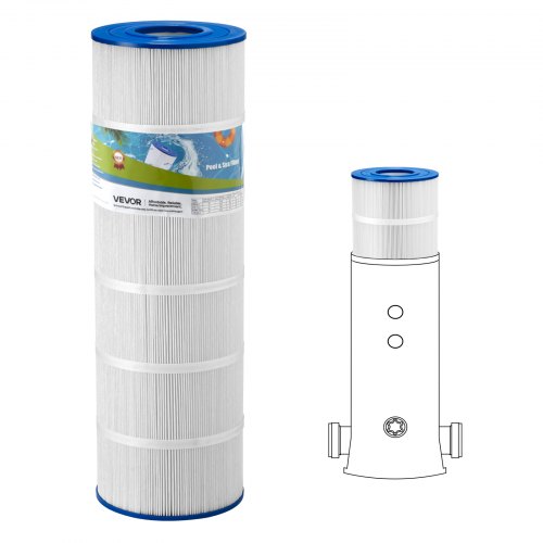 

VEVOR Pool Filter Cartridge, 175 Sq. Ft Spa Hot Tub Filter Cartridge Replacement, Compatible with Pleatco PA175, Hayward C1750, Secure for Kids & Pet, Trilobal Pleated, Easy to Clean